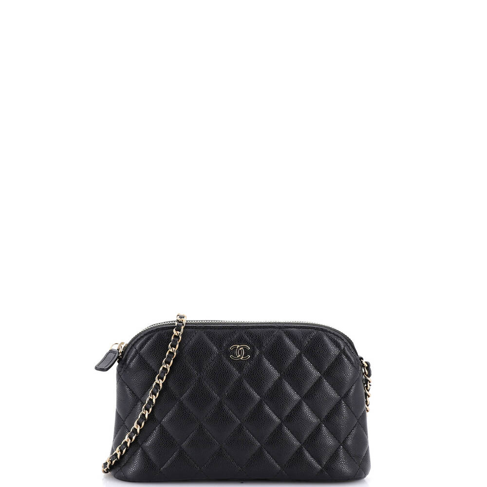 Chanel Cc Dome Zip Clutch With Chain #257286C40B